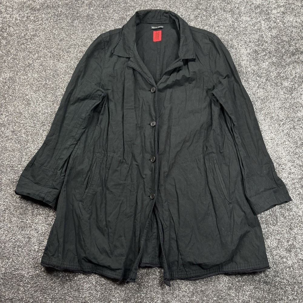 Issey Miyake Haat Heart Shirt Coat Jacket Size 3 Black Metal Yarn Cotton Japan